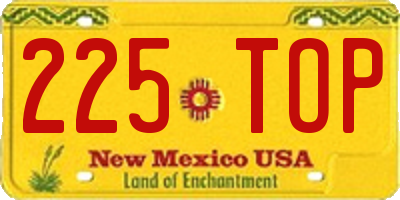 NM license plate 225TOP
