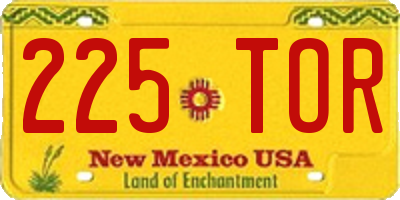 NM license plate 225TOR