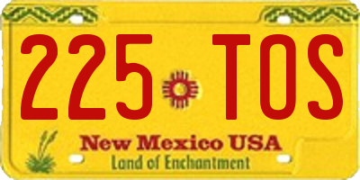 NM license plate 225TOS