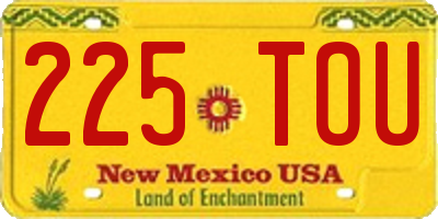 NM license plate 225TOU