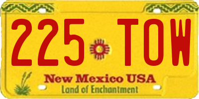 NM license plate 225TOW