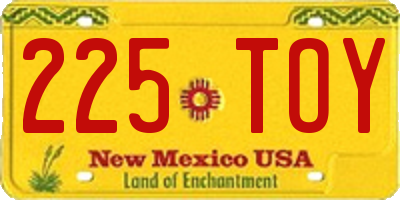 NM license plate 225TOY