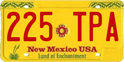 NM license plate 225TPA