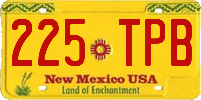 NM license plate 225TPB