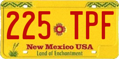NM license plate 225TPF