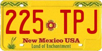 NM license plate 225TPJ