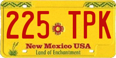 NM license plate 225TPK