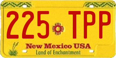 NM license plate 225TPP