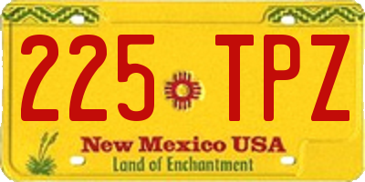 NM license plate 225TPZ
