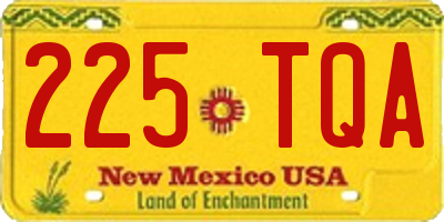 NM license plate 225TQA