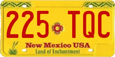 NM license plate 225TQC