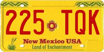 NM license plate 225TQK