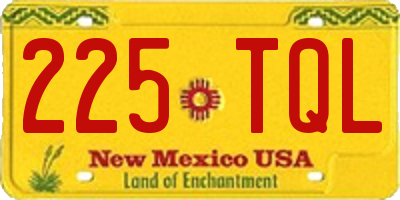 NM license plate 225TQL