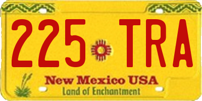 NM license plate 225TRA