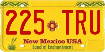 NM license plate 225TRU