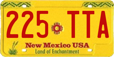 NM license plate 225TTA