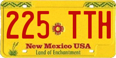 NM license plate 225TTH