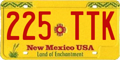 NM license plate 225TTK