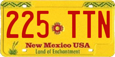 NM license plate 225TTN