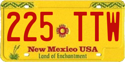 NM license plate 225TTW