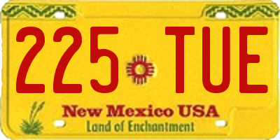 NM license plate 225TUE