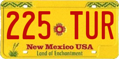 NM license plate 225TUR