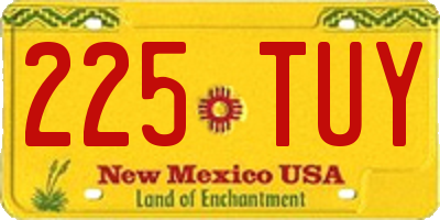 NM license plate 225TUY