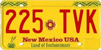 NM license plate 225TVK