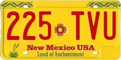 NM license plate 225TVU