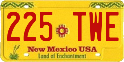 NM license plate 225TWE