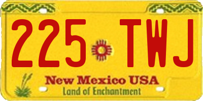 NM license plate 225TWJ