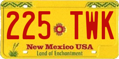 NM license plate 225TWK