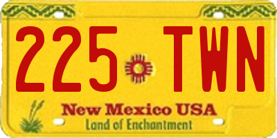 NM license plate 225TWN