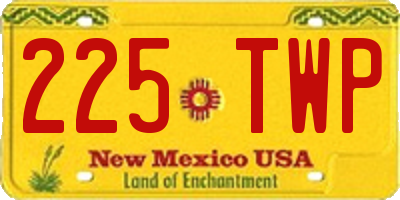 NM license plate 225TWP