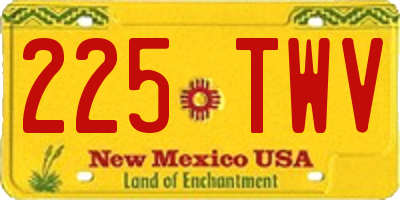 NM license plate 225TWV