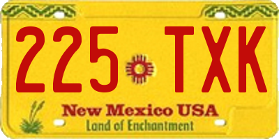 NM license plate 225TXK