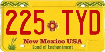 NM license plate 225TYD