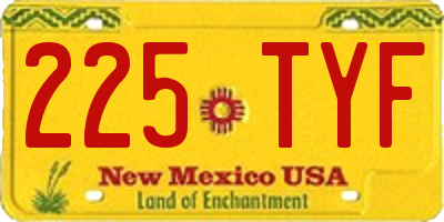 NM license plate 225TYF