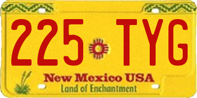 NM license plate 225TYG