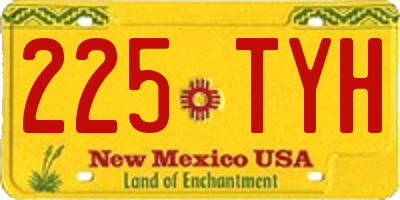NM license plate 225TYH