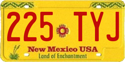 NM license plate 225TYJ