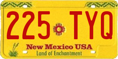 NM license plate 225TYQ