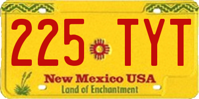 NM license plate 225TYT