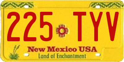 NM license plate 225TYV