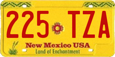 NM license plate 225TZA