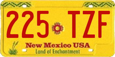 NM license plate 225TZF