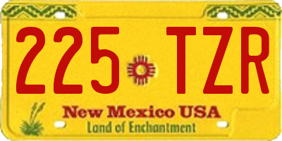 NM license plate 225TZR