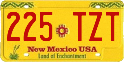 NM license plate 225TZT