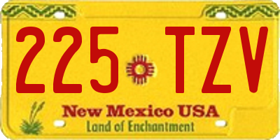 NM license plate 225TZV