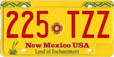 NM license plate 225TZZ